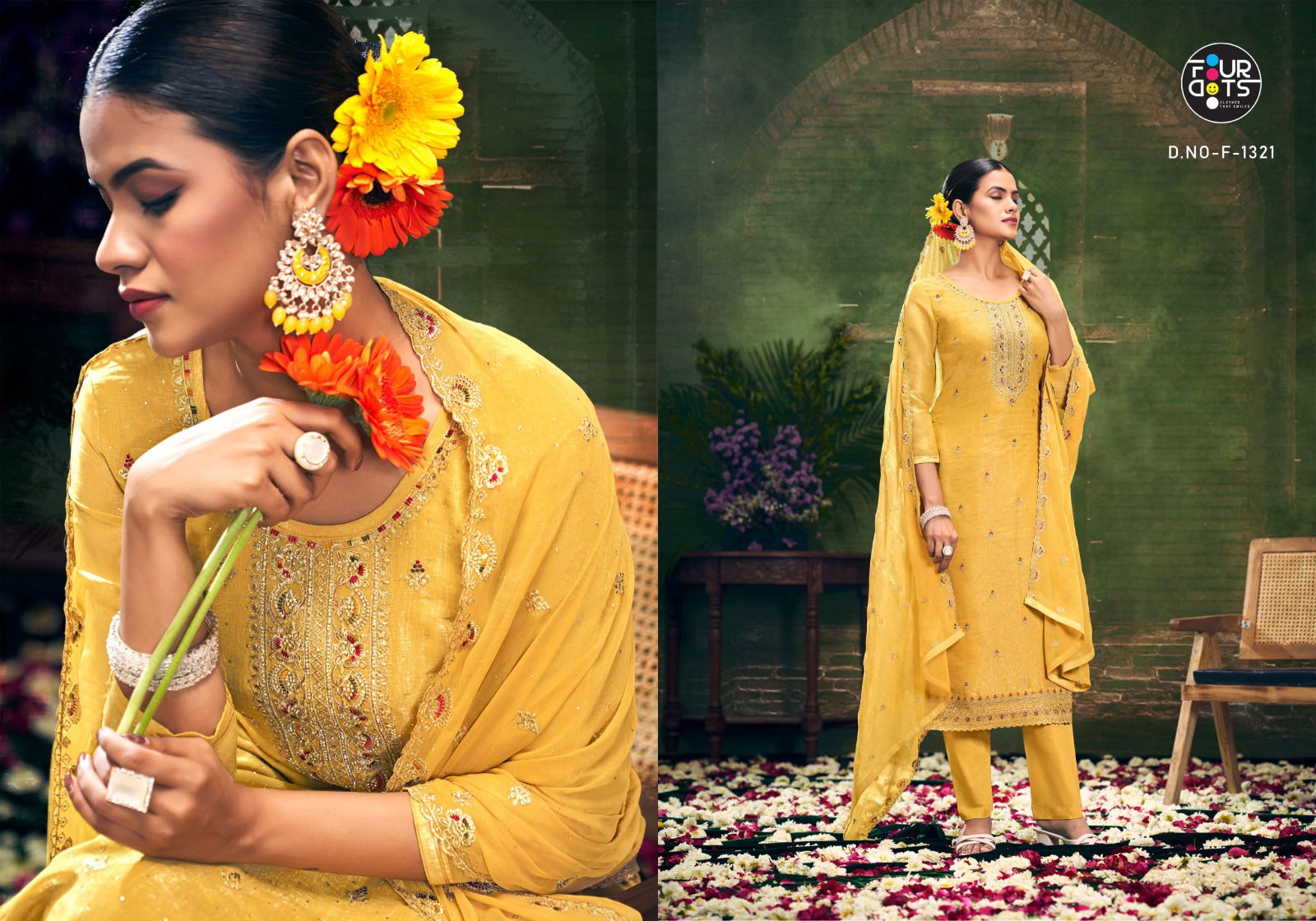 Chhaava By Four Dots Crunchy Silk Designer Salwar Kameez Wholesale Price